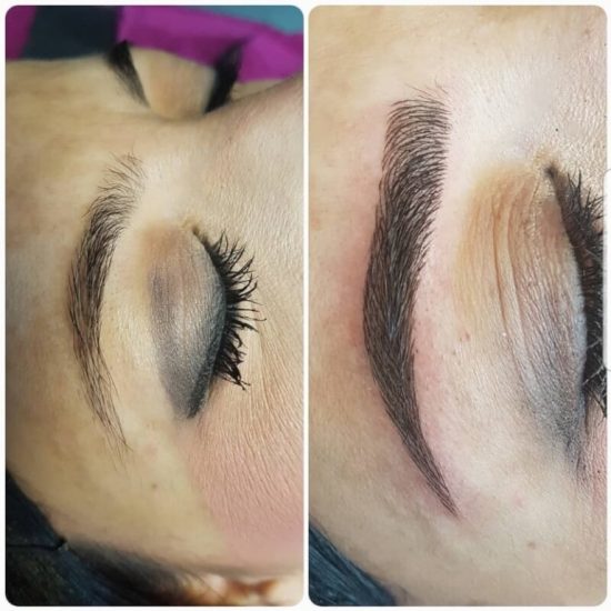 Microblading Vorher Nachher von GLAMcosmetic