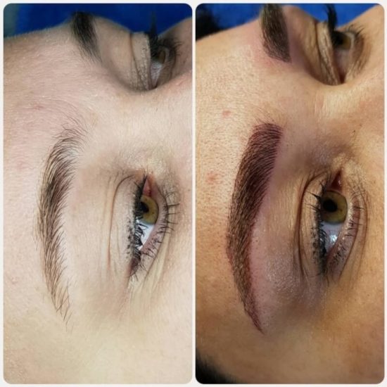 Microblading Vorher Nachher von GLAMcosmetic