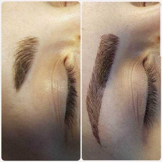 Microblading Vorher Nachher von GLAMcosmetic