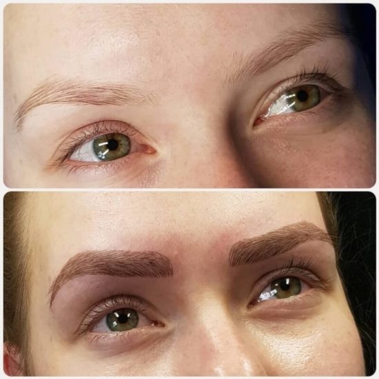 Microblading Vorher Nachher von GLAMcosmetic