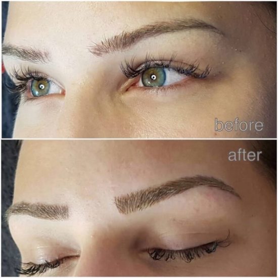 Microblading Vorher Nachher von GLAMcosmetic