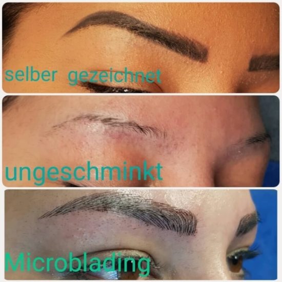 Microblading Vorher Nachher von GLAMcosmetic